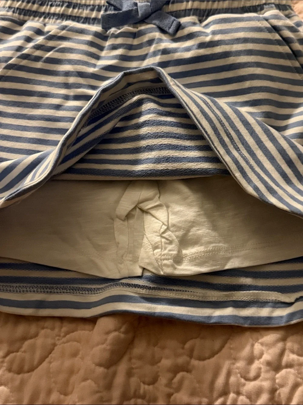 Cynthia Rowley Blue & White Striped skort with Bow Detail